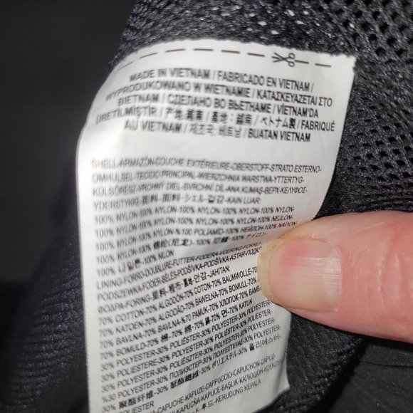 Vans Black Hooded Windbreaker Jacket Checkerboard Sleeve Zip M skater surfer - Picture 7 of 9